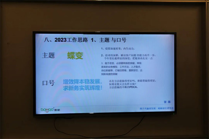 广东博皓召开2022年度年终总结暨2023年工作计划会议：2023年主题与口号